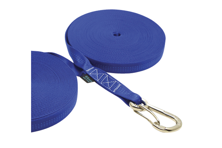 Double Jackline with Clip - Blue, nylon tubular webbing, stainless steel heavy duty harness clip, C0240-0035-B, C0240-0045-B, C0240-0055-B